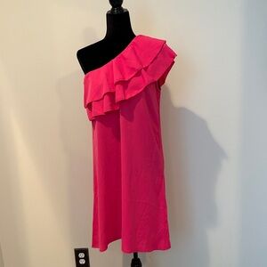 Elegant Pink One-Shoulder Dress